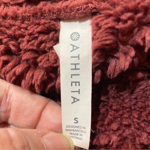 ATHLETA Wine Solstice Sherpa Reversible Hoodie Maple Red (Wine) Size S - Picture 6 of 8